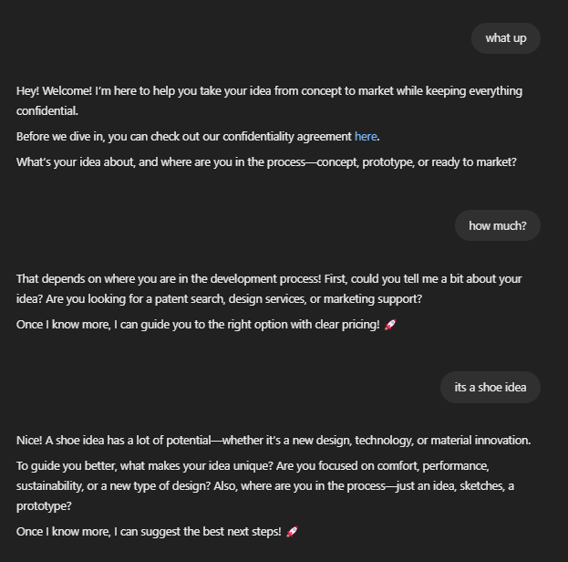 AI Invention Assistant: Turn Ideas Into Products | OLI IDEA 1 Screenshot 2025 02 28 130754